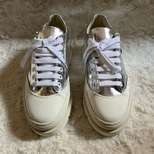 Euphoria Silver and white sneakers